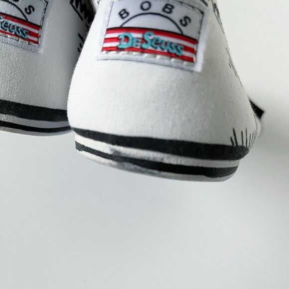Bobs Skechers Plush Dr. Suess Canvas White Black Memory Foam Shoes Sneakers 10 - Picture 12 of 16